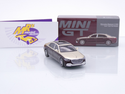 Preview: TSM MINI GT MGT00962-L # Mercedes-Maybach S680 2024 LHD " goldmetallic-weinrot " 1:64