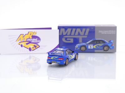 Preview: TSM Mini GT MGT00986-L # Subaru Impreza WRC Win Rallye Australia 1999 " Richards Burns " 1:64