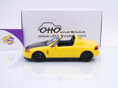 Preview: Ottomobile OT1154 # Honda Civic Del Sol Baujahr 1996 gelb " Spoon Sports " 1:18
