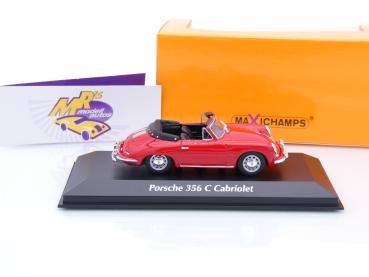 Preview: Maxichamps 940062331 # Porsche 356C Cabriolet Baujahr 1965 " indischrot " 1:43
