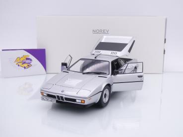Preview: Norev 183226 # BMW M1 Sportwagen Baujahr 1980 " silbermetallic " 1:18