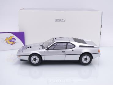 Preview: Norev 183226 # BMW M1 Sportwagen Baujahr 1980 " silbermetallic " 1:18