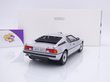 Preview: Norev 183226 # BMW M1 Sportwagen Baujahr 1980 " silbermetallic " 1:18