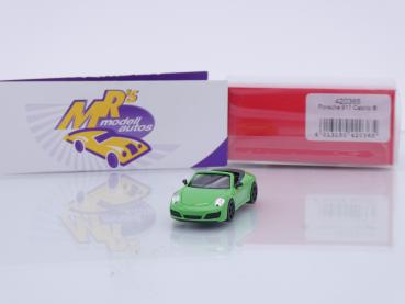 Herpa 420365 # Porsche 911 Carrera 2 Cabrio Baujahr 2012 " lizardgrün " 1:87