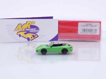 Preview: Herpa 420365 # Porsche 911 Carrera 2 Cabrio Baujahr 2012 " lizardgrün " 1:87