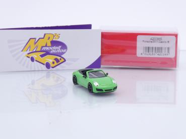 Preview: Herpa 420365 # Porsche 911 Carrera 2 Cabrio Baujahr 2012 " lizardgrün " 1:87