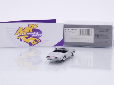 Preview: Minichamps 870123030 # Maserati Ghibli Spyder Baujahr 1969 " silbermetallic " 1:87