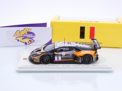 Preview: Spark SB505 # Lamborghini Huracan GT3 Evo #6 24h Spa 2022 " Orange 1 KPAX Racing " 1:43
