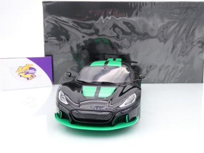 Preview: GT Spirit GT916 # Rimac Nevera Record Time Attack Baujahr 2023 " schwarz-grün " 1:18