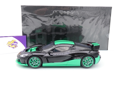 Preview: GT Spirit GT916 # Rimac Nevera Record Time Attack Baujahr 2023 " schwarz-grün " 1:18