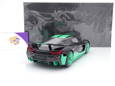 Preview: GT Spirit GT916 # Rimac Nevera Record Time Attack Baujahr 2023 " schwarz-grün " 1:18