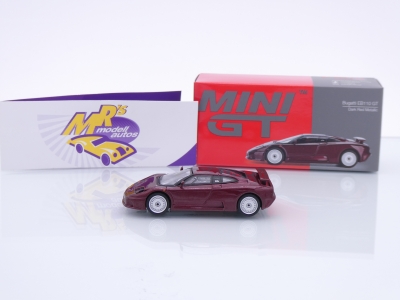 Preview: TSM MINI GT MGT00806-L # Bugatti EB110 GT LHD Baujahr 1991 " dunkelrotmetallic " 1:64