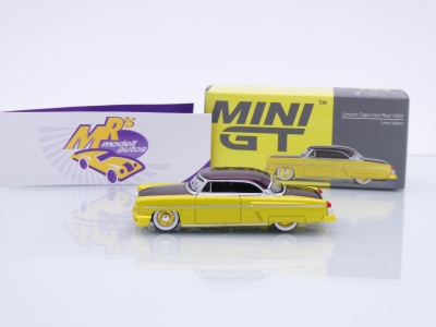 Preview: TSM MINI GT MGT00794-L # Lincoln Capri Hot Rod 1954 LHD " gelbmetallic-dunkelviolettmetallic ( Lime Yellow ) " 1:64