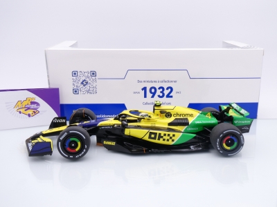 Preview: Solido S1814203 # McLaren MCL38 F1 #4 4th Monaco GP 2024 " Lando Norris " 1:18