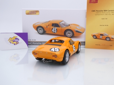 Preview: CMC M-236 # Porsche 904 Carrera GTS #45 3rd 1000km Nürburgring 1964 " Racing Team Holland " 1:18