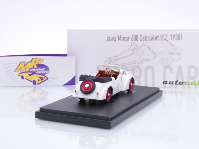 Preview: Autocult 03026-1 # Jawa Minor 600 Cabriolet Baujahr 1938 " weiß-rot " 1:43