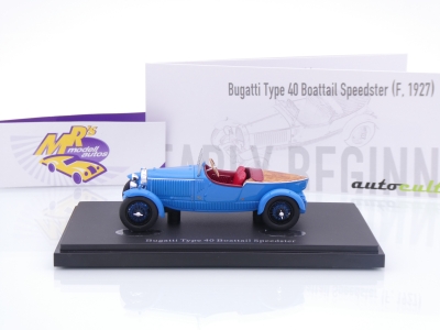 Preview: Autocult 01023 # Bugatti Type 40 Boattail Speedster Baujahr 1927 " blau " 1:43