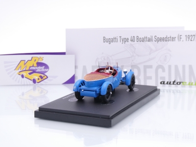 Preview: Autocult 01023 # Bugatti Type 40 Boattail Speedster Baujahr 1927 " blau " 1:43