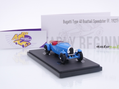 Preview: Autocult 01023 # Bugatti Type 40 Boattail Speedster Baujahr 1927 " blau " 1:43