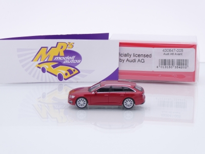 Preview: Herpa 430647-005 # Audi A6 Avant Baujahr 2018 " dunkelrotmetallic " 1:87