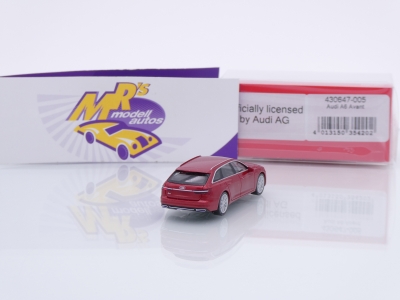 Preview: Herpa 430647-005 # Audi A6 Avant Baujahr 2018 " dunkelrotmetallic " 1:87