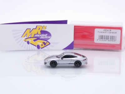 Preview: Herpa 430418 # Porsche 911 (991) Carrera 4S Baujahr 2016 " silbermetallic " 1:87