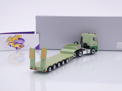 Preview: Herpa 958585 # MAN TGX GM Semitieflade-Sattelzug mit Rampen " Geiger " 1:87