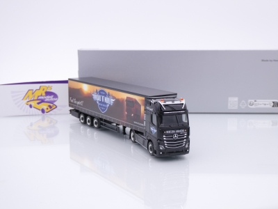 Preview: Herpa 958851 # Mercedes-Benz Actros Gardinenplanen-Sattelzug " Hintzen Logistik " 1:87
