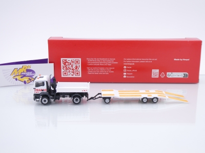 Preview: Herpa 318730 # MAN TGS NN Dreiseitenkipper + Kran und Anhänger " Strabag " 1:87