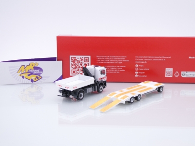 Preview: Herpa 318730 # MAN TGS NN Dreiseitenkipper + Kran und Anhänger " Strabag " 1:87