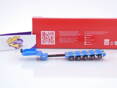 Preview: Herpa 076388-011 # Goldhofer 5-achs Semitieflade-Auflieger " himmelblau " 1:87