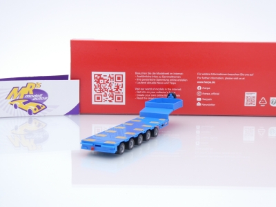 Preview: Herpa 076388-011 # Goldhofer 5-achs Semitieflade-Auflieger " himmelblau " 1:87