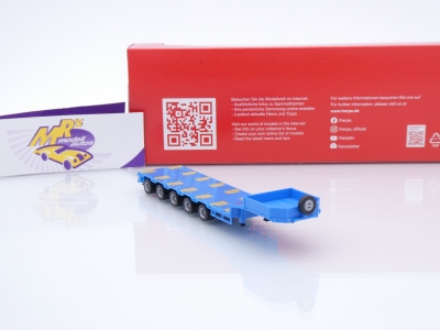 Preview: Herpa 076388-011 # Goldhofer 5-achs Semitieflade-Auflieger " himmelblau " 1:87