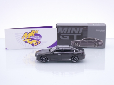 Preview: TSM MINI GT MGT00818-L # BMW i7 xDrive 60 LHD " Dravit Grey " 1:64