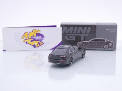 Preview: TSM MINI GT MGT00818-L # BMW i7 xDrive 60 LHD " Dravit Grey " 1:64