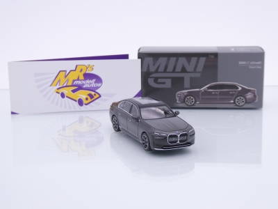 Preview: TSM MINI GT MGT00818-L # BMW i7 xDrive 60 LHD " Dravit Grey " 1:64