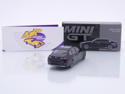 Preview: TSM MINI GT MGT00802-L # BMW i7 xDrive 60 LHD " Black Saphire " 1:64