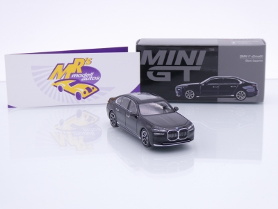 Preview: TSM MINI GT MGT00802-L # BMW i7 xDrive 60 LHD " Black Saphire " 1:64