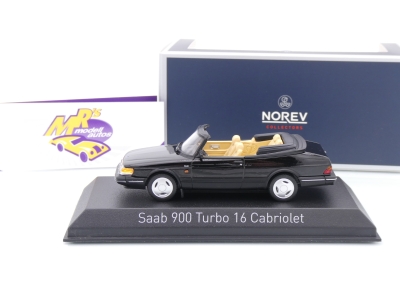 Preview: Norev 810045 # Saab 900 Turbo 16 Cabriolet Baujahr 1992 " schwarz " 1:43