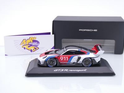 Preview: Spark WAP0205010SGTR # Porsche 911 GT3 R Rennsport Baujahr 2024 " weiß-rot-blau " 1:43