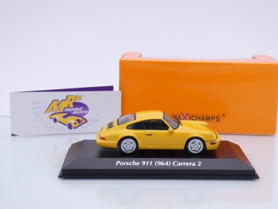 Preview: Maxichamps 940062920 # Porsche 911 (964) Carrera 2 Baujahr 1989 " dunkelgelb " 1:43