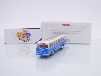 Wiking 0720 03 # Büssing Trambus Baujahr 1949-59 " himmelblau-elfenbein " 1:87
