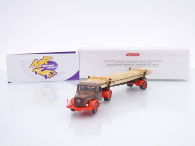 Wiking 0390 13 # Henschel Langholztransporter Baujahr 1955-61 " braun-rot " 1:87