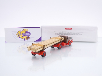 Preview: Wiking 0390 13 # Henschel Langholztransporter Baujahr 1955-61 " braun-rot " 1:87