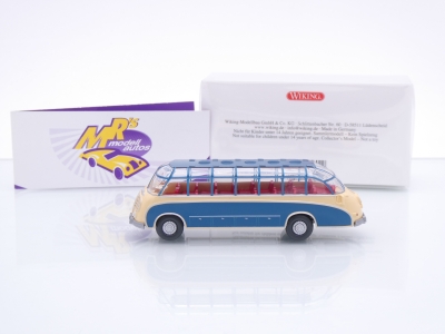 Preview: Wiking 0730 05 # Setra S8 Reisebus Baujahr 1952-58 " beige-azurblau " 1:87