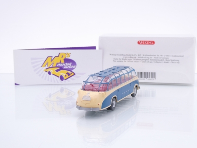 Preview: Wiking 0730 05 # Setra S8 Reisebus Baujahr 1952-58 " beige-azurblau " 1:87