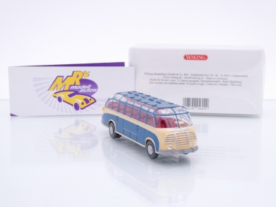 Preview: Wiking 0730 05 # Setra S8 Reisebus Baujahr 1952-58 " beige-azurblau " 1:87