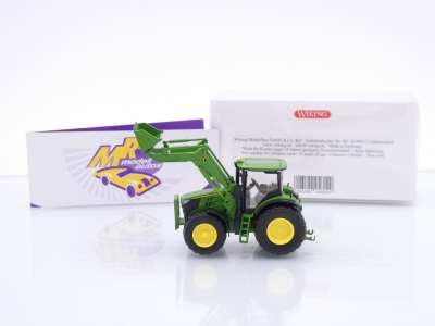 Preview: Wiking 0358 04 # John Deere 7260R mit Frontlader Baujahr 2011-14 " grasgrün-gelb " 1:87