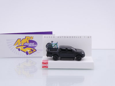 Preview: Busch 53724 # Nissan Navara Pick-Up mit 2 Mountainbikes " schwarz " 1:87