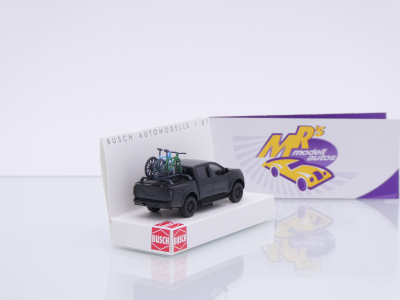 Preview: Busch 53724 # Nissan Navara Pick-Up mit 2 Mountainbikes " schwarz " 1:87